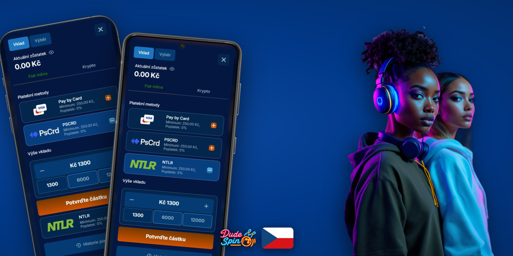 Přehled všech metod vkladu v Dudespin Casino – karta, e-peněženka, převod i krypto