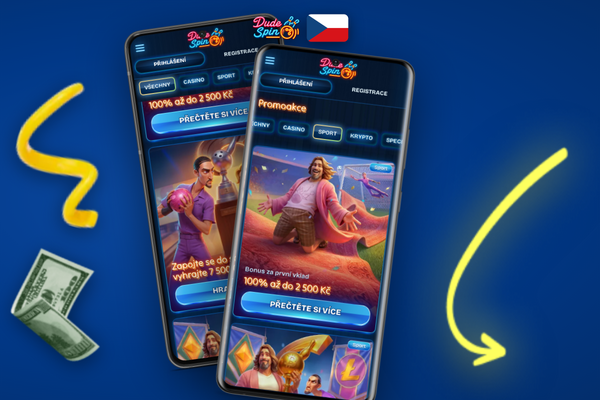 Registrační formulář Dudespin Casino CZ se zvýrazněným polem pro promo kód CZDUDE77